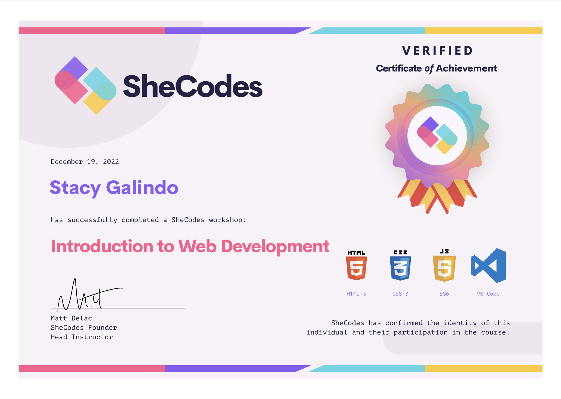 Introduction to web developement certificate